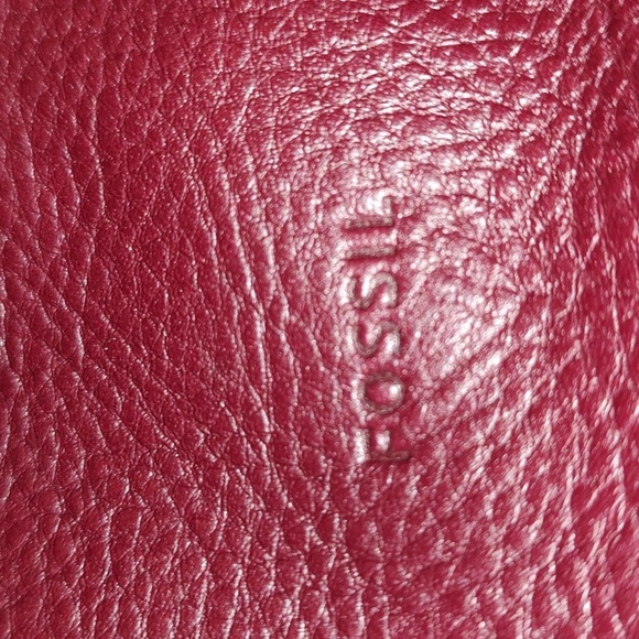 Fossil Dark Red & Brown Colorblock Leather Crossbody NWOT $250 Estimated Retail - Picture 3 of 16